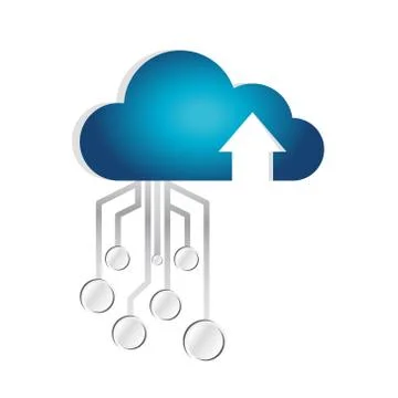 Cloud computing circuit connection illustration Stock Illustration