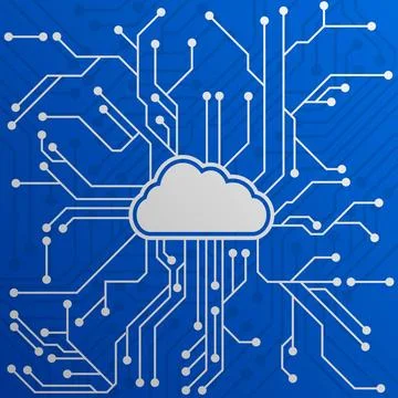 Cloud Computing Circuit detailed illustration of a circuit with cloud, clo... Stock Photos