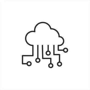 Cloud Computing Circuit Icon Stock Illustration