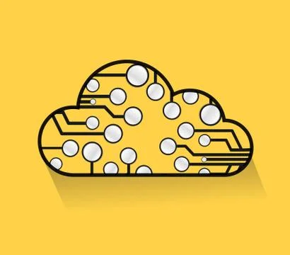 Cloud computing circuits illustrations Stock Illustration