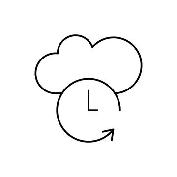 Cloud computing, clock, SEO icon. Simple line, outline vector elements of Stock Illustration