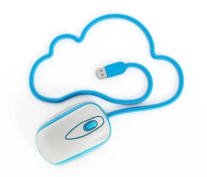 Cloud computing Cloud computing concept with cloud shaped mouse cord. Copy... 写真素材