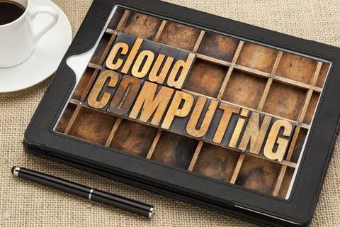  cloud computing cloud computing - text in vintage letterpress wood type o... 写真素材