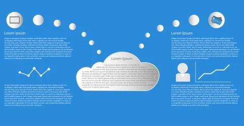 Cloud computing, cloud data storage concept, infographic Stock Illustration