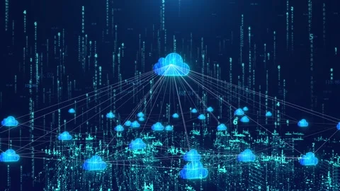 Cloud computing cloud service center big data information data transmission  Видео 146070374