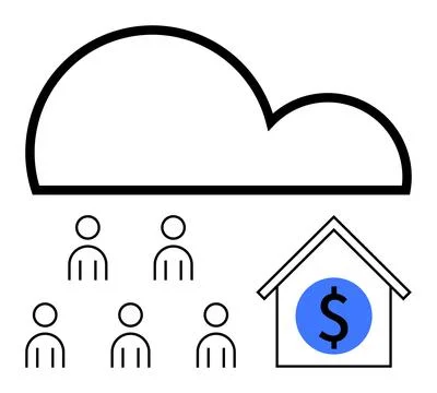 Cloud Computing for Collaborative Economy Linking People and Homes for Fina.. Stock Illustration