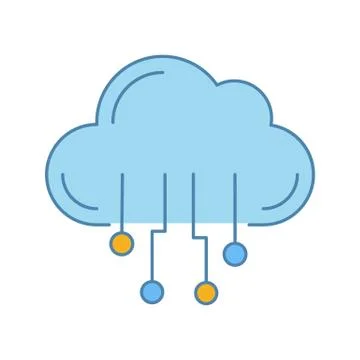 Cloud computing color icon Illustrazione stock