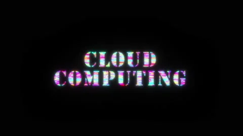 CLOUD COMPUTING colorful text word flicker light animation Stock Footage 160480643
