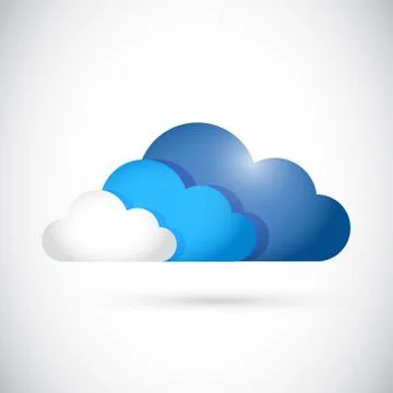 Cloud computing colors illustration design 库存插图
