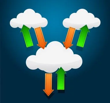 Cloud computing communication diagram illustration design over white イラスト素材