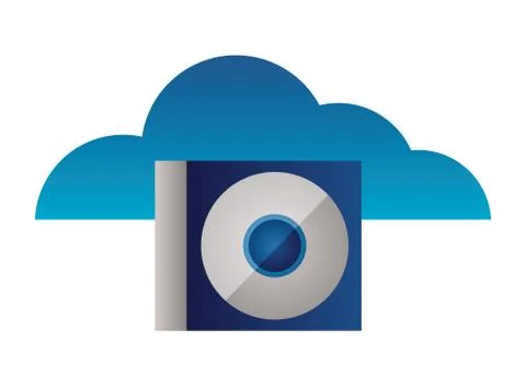 Cloud computing compact disk drive Stock Illustration