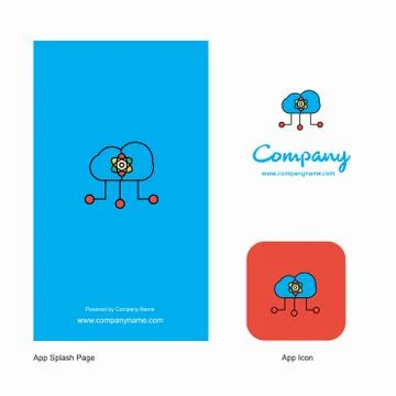 Cloud computing  Company Logo App Icon and Splash Page Design. Creative Busin 스톡 일러스트