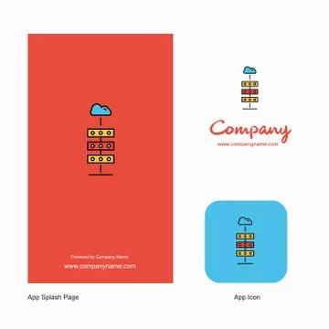 Cloud computing  Company Logo App Icon and Splash Page Design. Creative Busin Stock Illustration