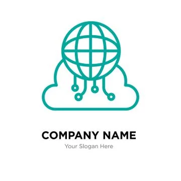 Cloud computing company logo design template Stock Illustration