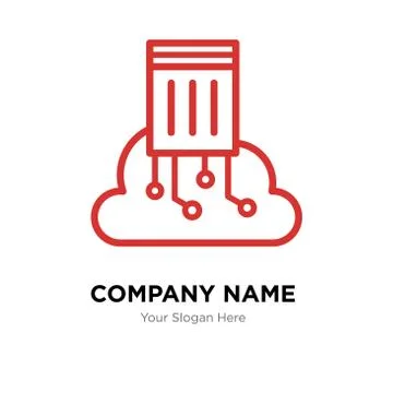 Cloud computing company logo design template Stock Illustration