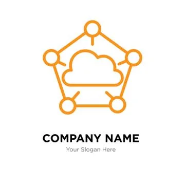 Cloud computing company logo design template 스톡 일러스트
