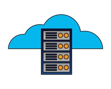 Cloud computing computer case storage Stock Illustration