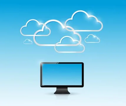 Cloud computing computer connection illustration Stock Illustration
