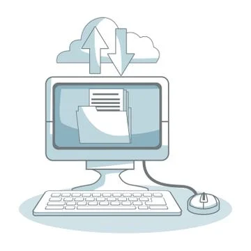 Cloud computing computer 스톡 일러스트