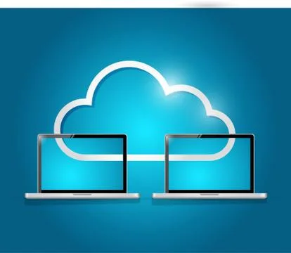 Cloud computing computer illustration design Stock Illustration