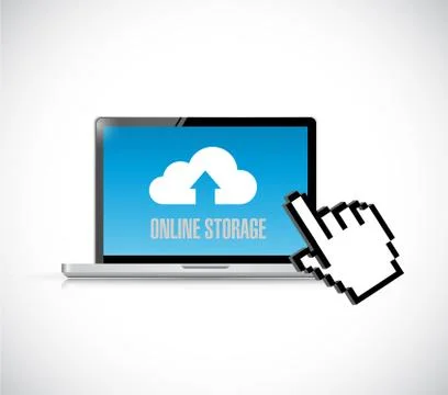 Cloud computing computer. online storage concept 스톡 일러스트