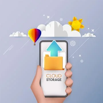Cloud computing concept. 3 d vector. Stock Illustration