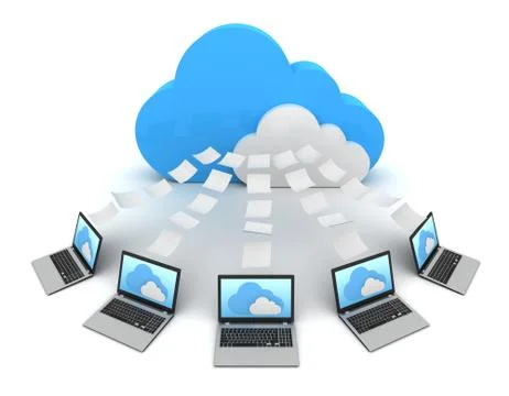 Cloud computing concept  3d illustration Stock Illustration
