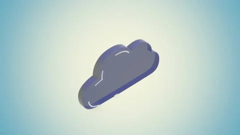 Cloud computing concept. 3d render of cloud generating and processing data over Stock Footage 130273320