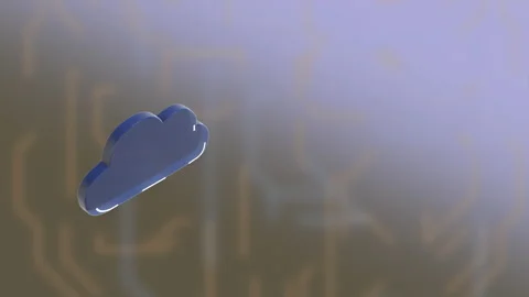 Cloud computing concept. 3d render of cloud generating and processing data over Stock Footage 130274263