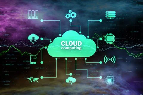 Cloud computing concept - 3d rendering 스톡 일러스트