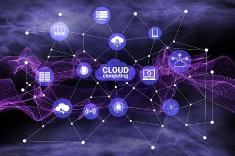 Cloud computing concept - 3d rendering イラスト素材