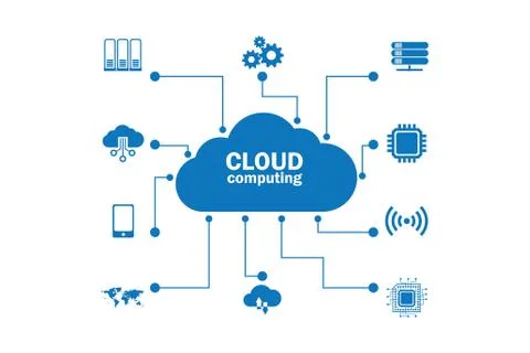 Cloud computing concept - 3d rendering 스톡 일러스트