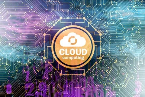 Cloud computing concept - 3d rendering Stock Illustration