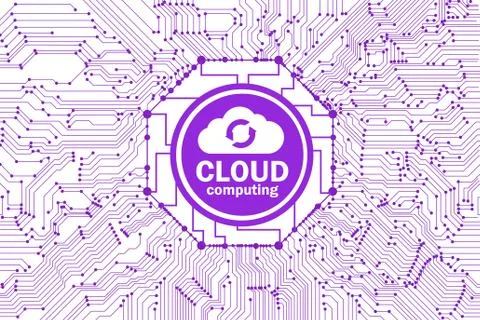 Cloud computing concept - 3d rendering Stock Illustration