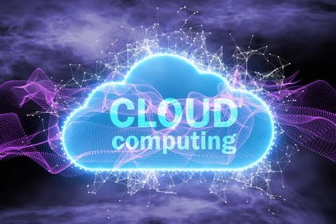 Cloud computing concept - 3d rendering Illustrazione stock