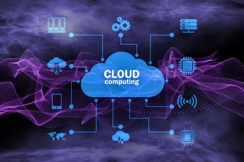 Cloud computing concept - 3d rendering イラスト素材