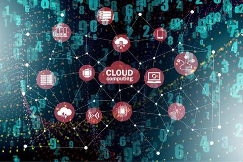 Cloud computing concept - 3d rendering Illustrazione stock