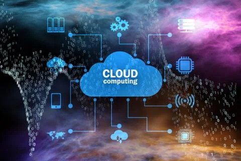 Cloud computing concept - 3d rendering Illustrazione stock