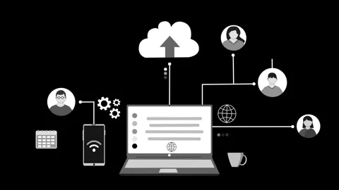 Cloud Computing Concept Animation, Animation of cloud computing concept wit.. Stock Footage 317113776