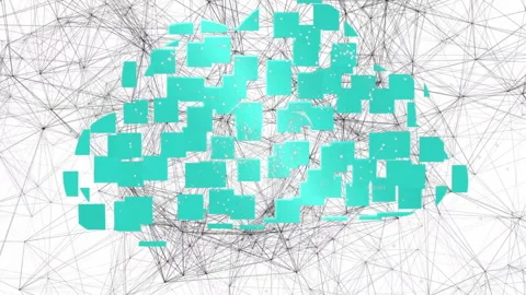 Cloud computing concept animation with interconnected lines and blue cloud Stock Footage 303462211