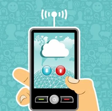 Cloud computing concept application Illustrazione stock