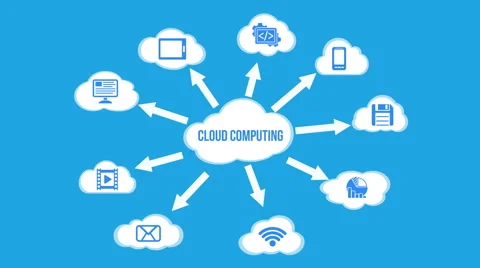 Cloud Computing concept background with a lot of clouds Vídeo Stock 62015009