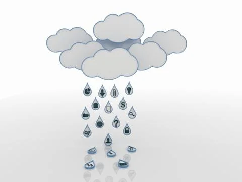 Cloud Computing Concept Background with Symbols Illustrazione stock