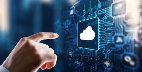 Cloud Computing Concept. Business click icon Stock Photos