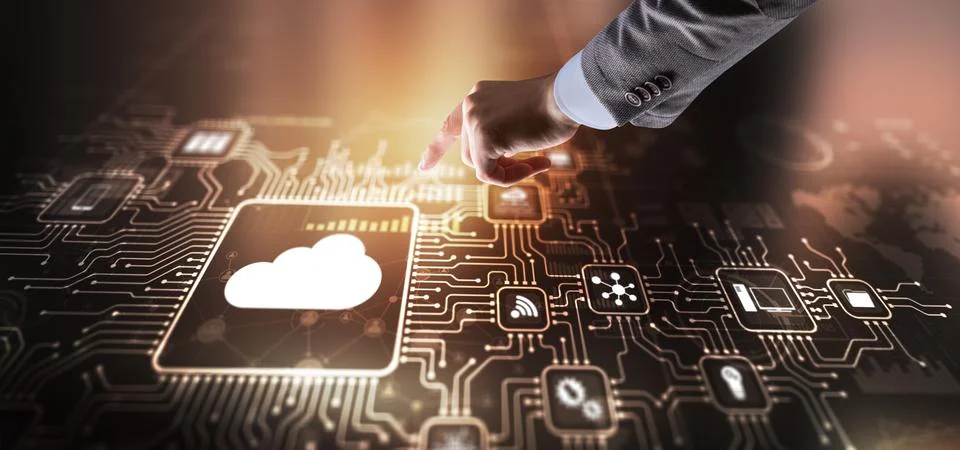 Cloud Computing Concept. Business click icon Foto stock