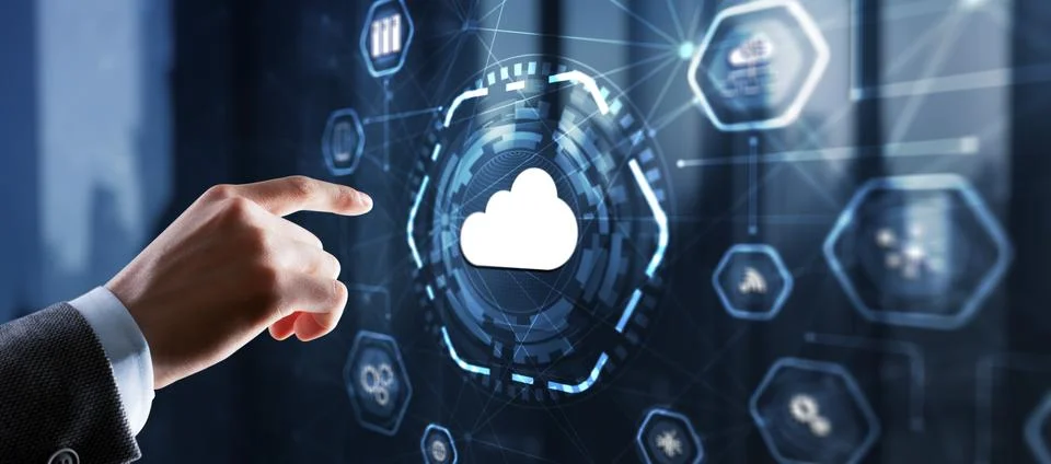 Cloud Computing Concept. Business click icon Foto stock