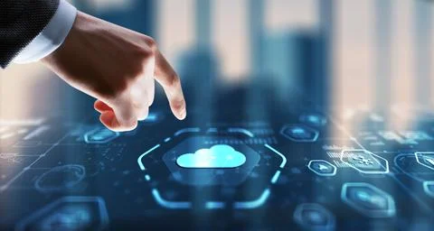 Cloud Computing Concept. Business click icon Foto stock