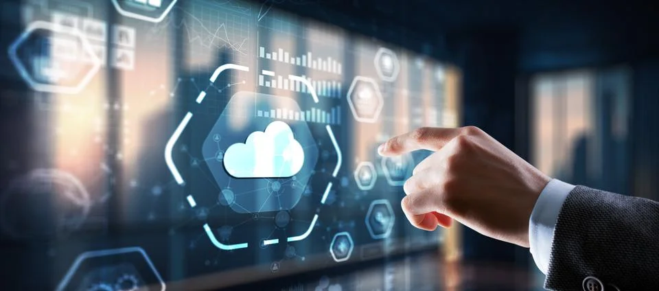 Cloud Computing Concept. Business click icon Foto stock