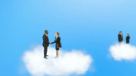 Cloud computing concept with business people 스톡 동영상 32721140