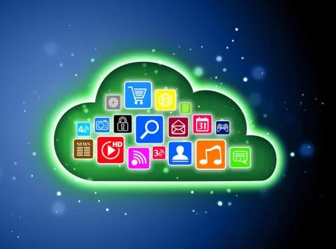 Cloud computing concept for business presentations Illustrazione stock